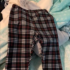 Plaid black leggings